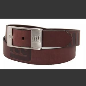 New York Giants NFL Brandish Leather Belt - Brown